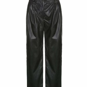 Y2K Leather Pants - Retro 90s Grunge, Summer Outfits, Club & Party Fashion for Women