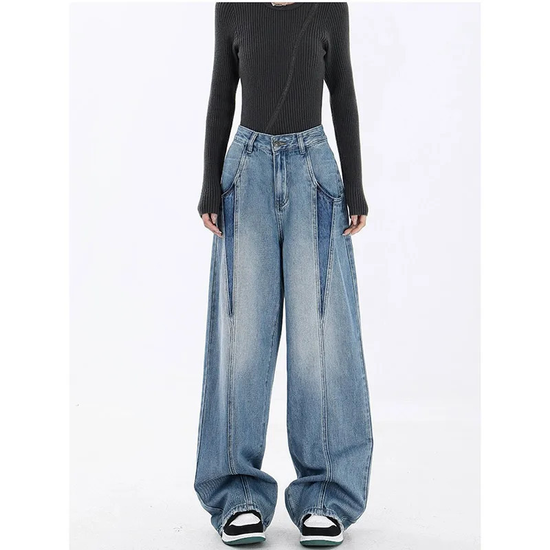 Y2k Light Blue Jeans: Vintage 90s Aesthetic Streetwear for Women