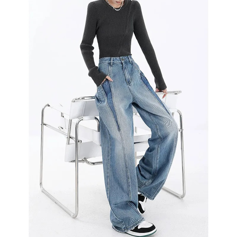 Y2k Light Blue Jeans: Vintage 90s Aesthetic Streetwear for Women