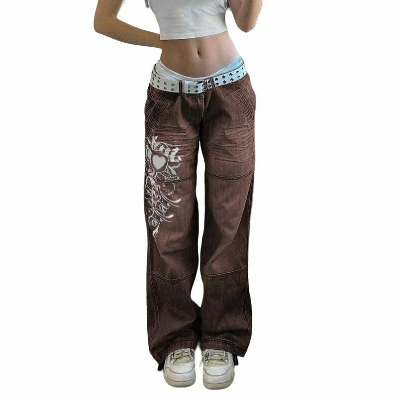 Y2K Low Waisted Pants - 90s Grunge, Retro Style, Summer Outfits, Y2K Fashion