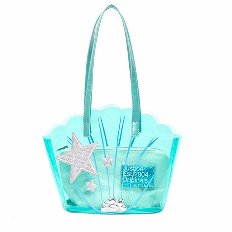 Y2K Mermaidcore Shell Transparent Bag - Perfect for 90s Grunge, Summer, and Party Outfits