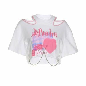 Y2K Off Shoulder Pink Crop Top - 90s Grunge, Retro, Summer, Party, and Club Outfits