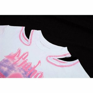 Y2K Off Shoulder Pink Crop Top - 90s Grunge, Retro, Summer, Party, and Club Outfits