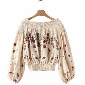 Y2K Open Shoulders Crop Sweater - 90s Grunge, Retro Summer, Pastel Goth, Y2