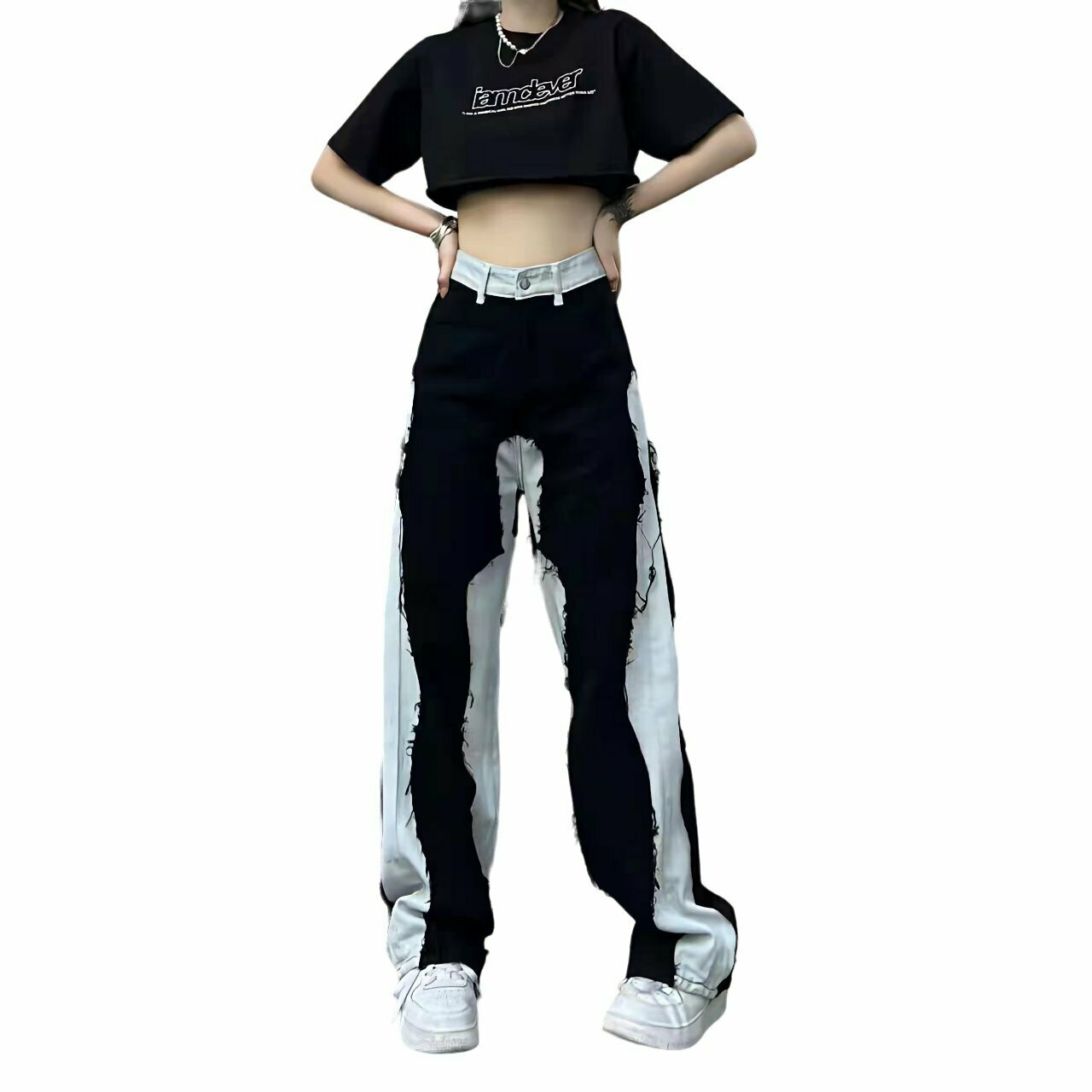 Y2K Oversize High Waist Jeans - Retro 90s Grunge, Summer Y2K Outfits, Hip Hop