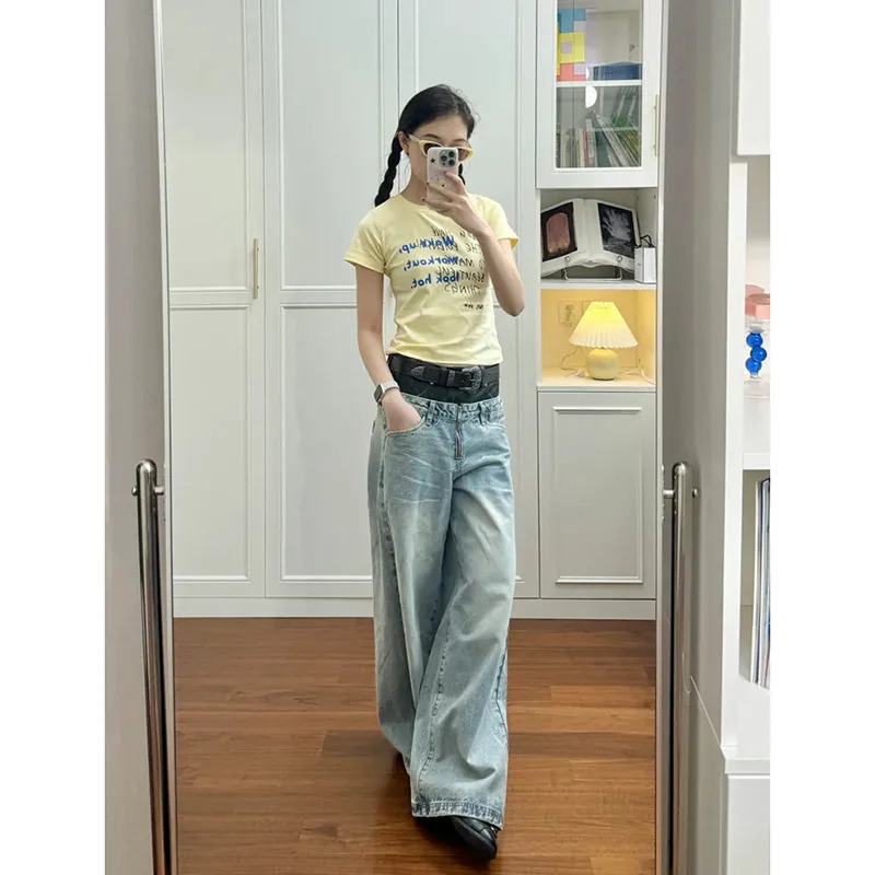 Y2k Oversize Jeans: Vintage Cowboy Pants for Women - Harajuku Straight Punk Denim Trousers -