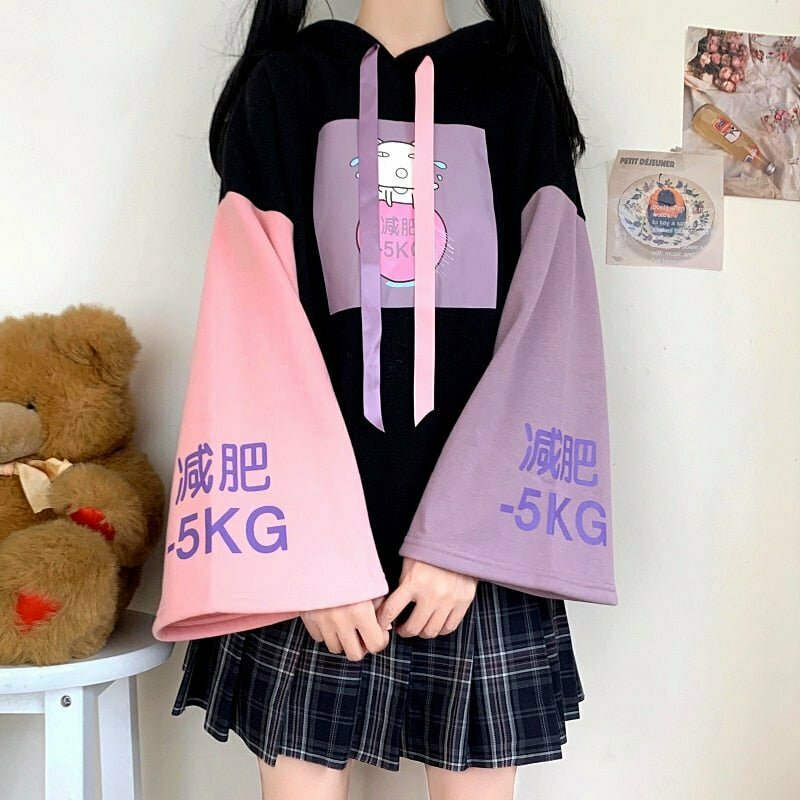 Y2K Pastel Goth Cat Hoodie - Retro 90s Grunge, Summer Y2K Outfits, Baby Te