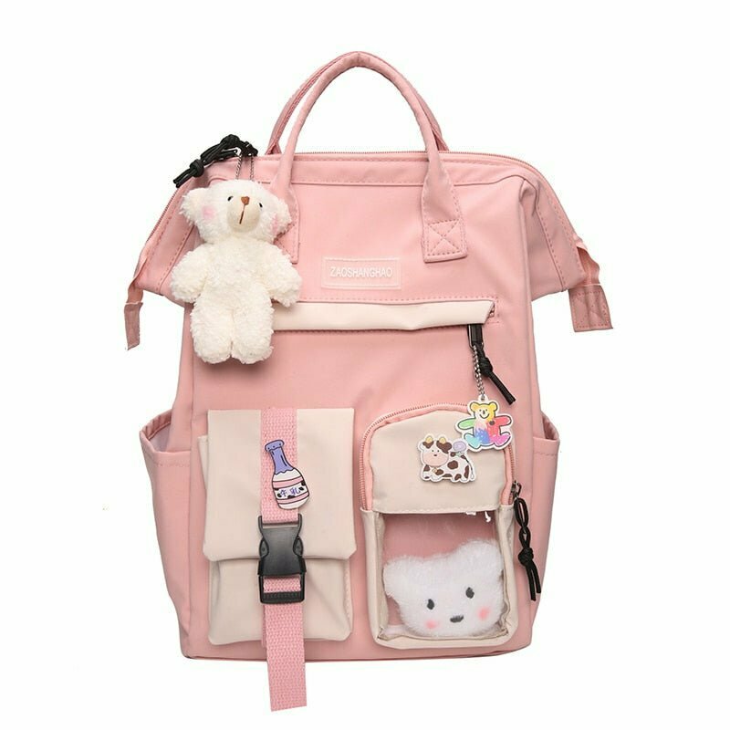 Y2K Pastel Goth Waterproof Backpack - Perfect for 90s Grunge, Summer Outfits, and Retro Style