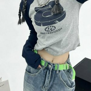 Y2K Patchwork Retro Crop Top - 90s Grunge, Summer Outfits, Party & Club Fashion