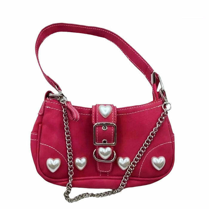 Y2K Pearl Heart Bag - Retro 90s Grunge, Summer Outfits, Popstar & Party Fashion