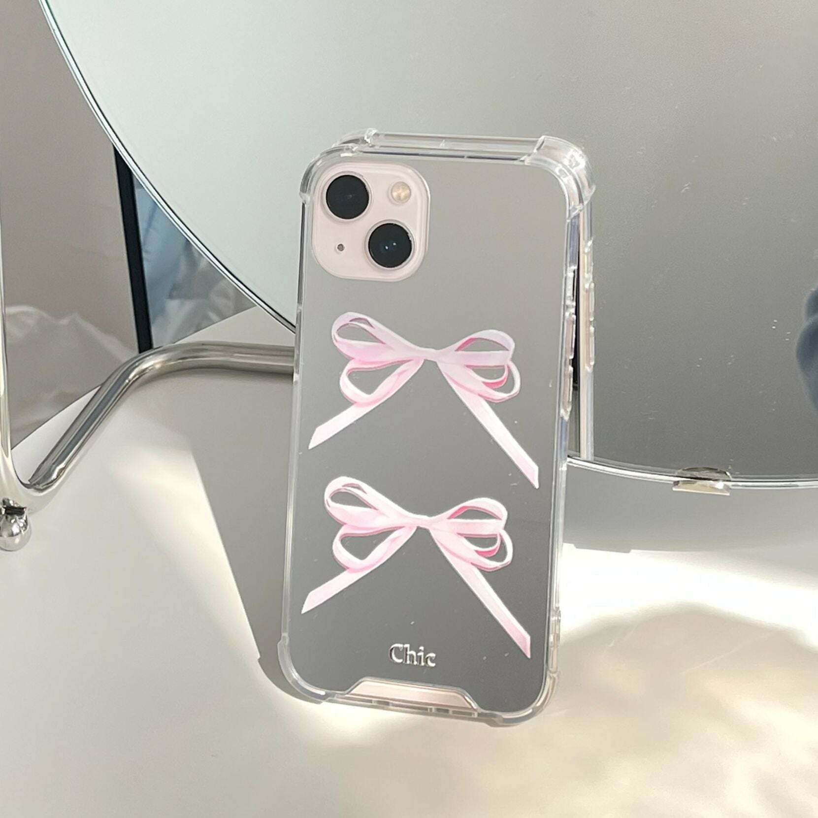 Y2K Pink Ribbon iPhone Case - Retro 90s Grunge, Y2K Fashion, and Pastel Goth