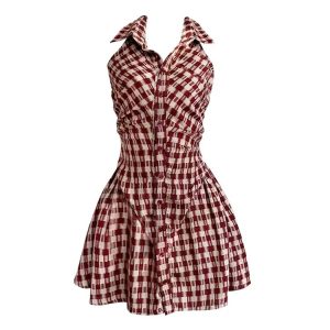 Y2K Plaid Mini Dress - 90s Grunge, Retro Summer Outfit, Y2K Party & Club Fashion