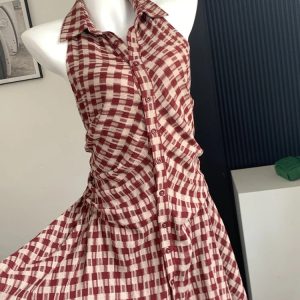 Y2K Plaid Mini Dress - 90s Grunge, Retro Summer Outfit, Y2K Party & Club Fashion