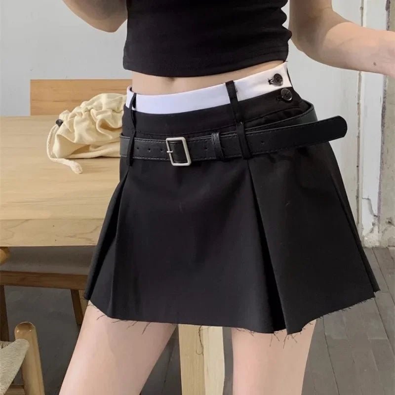 Y2K Pleated Mini Skirt - 90s Grunge, Retro, Gothic, Summer Outfits, Y2