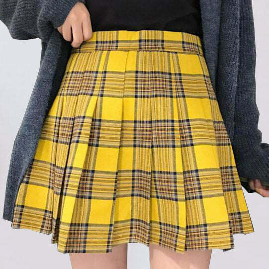 Y2K Pleated Prep Skirt - Retro 90s Grunge, Summer Outfits, Pastel Goth, and