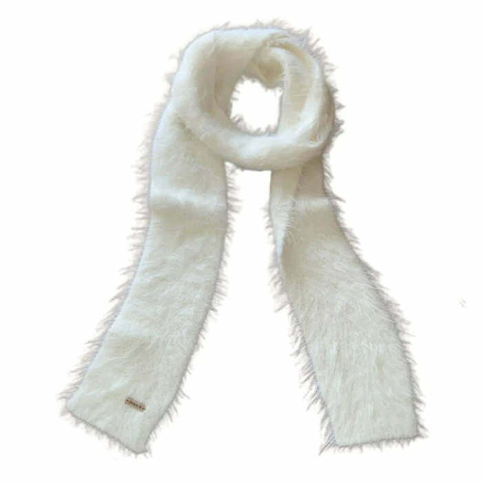 Y2K Popstar Fuzzy Scarf - Retro 90s Grunge, Summer Y2K Outfits, Past