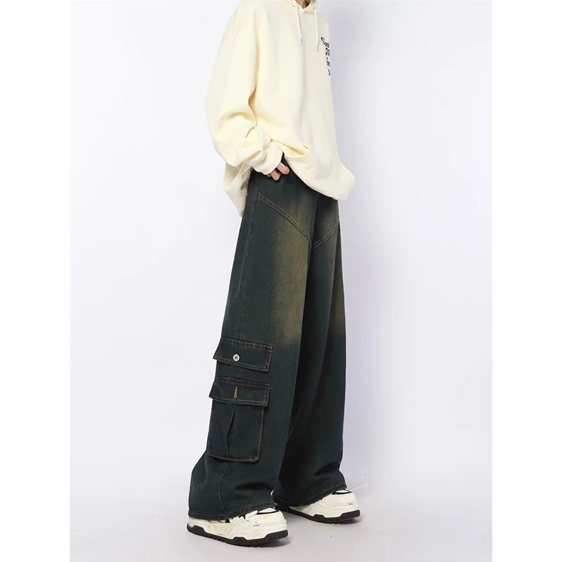 Y2K Retro Baggy High Waist Jeans: Vintage Grunge Denim Trouser