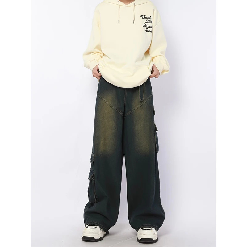 Y2K Retro Baggy High Waist Jeans: Vintage Grunge Denim Trouser