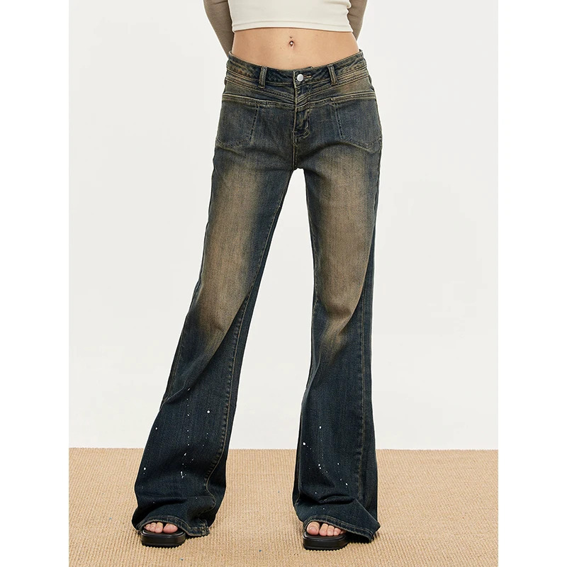 Y2K Retro High Waist Blue Jeans - Street Fashion Women's Wide Leg Denim