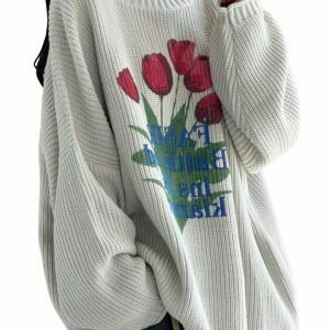 Y2K Retro Knitted Sweater - 90s Grunge, Pastel Goth, Summer Y2K Outfits