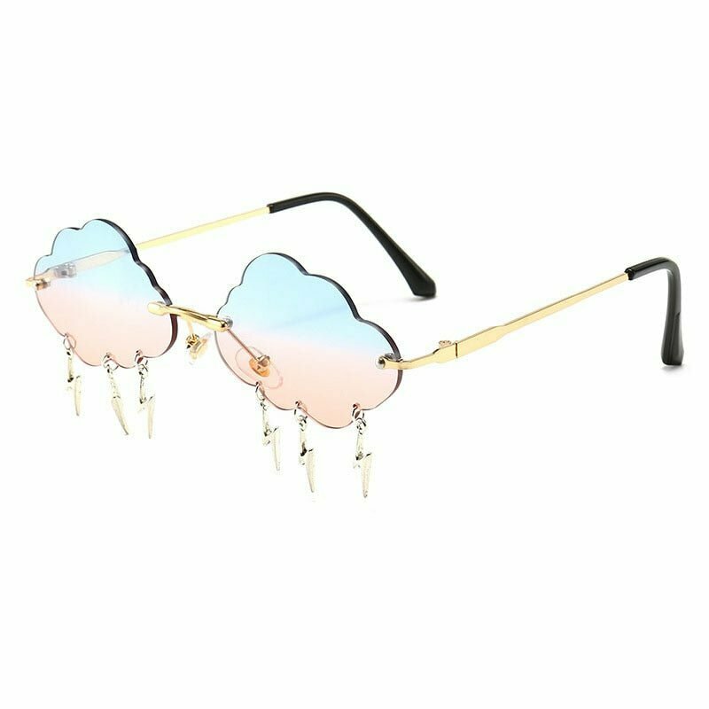 Y2K Retro Lightning Pendant Sunglasses - 90s Grunge, Hip Hop, and Pastel Goth Fashion