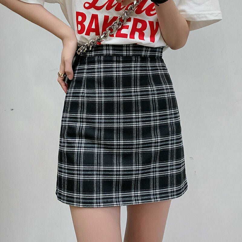 Y2K Retro Plaid Summer Skirt - 90s Grunge, Y2K Party, Club, and Beach