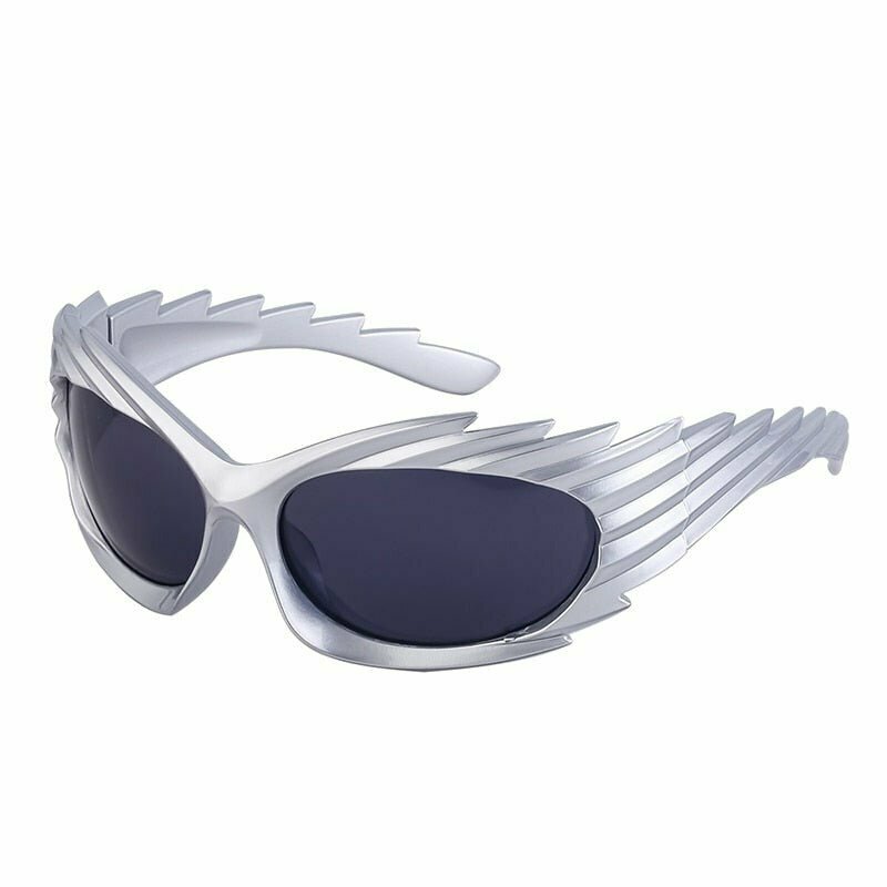 Y2K Retro Spike Rectangle Shades Sunglasses - 90s Grunge, Hip Hop, and Pastel Goth Fashion