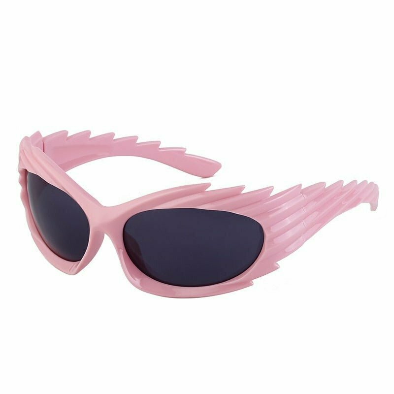 Y2K Retro Spike Rectangle Shades Sunglasses - 90s Grunge, Hip Hop, and Pastel Goth Fashion