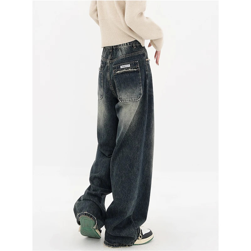 Y2K Retro Street Style High Waist Wide Leg Denim Jeans