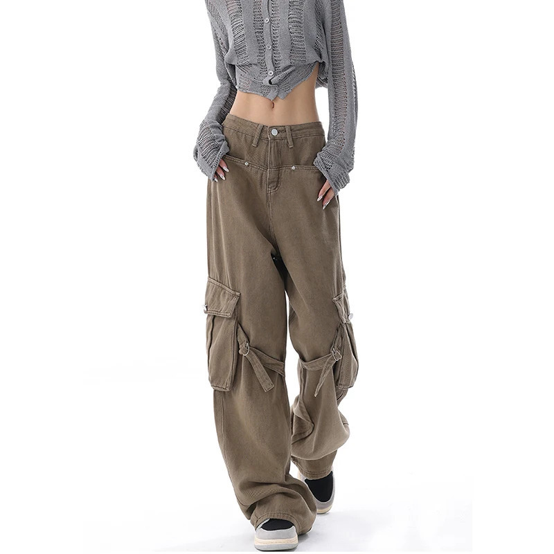 Y2K Retro Streetwear High Waist Wide Leg Jeans - Vintage Denim Trouser