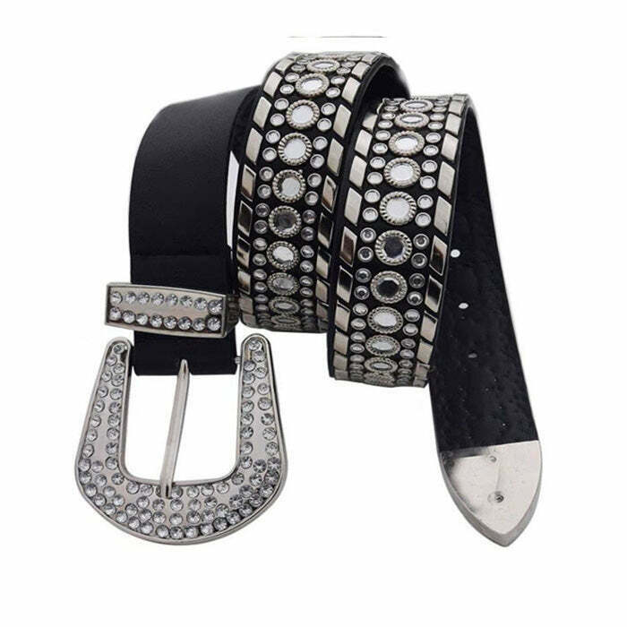 Y2K Rhinestone Belt - Retro 90s Grunge, Y2K Party, Club, and Summer Outfits