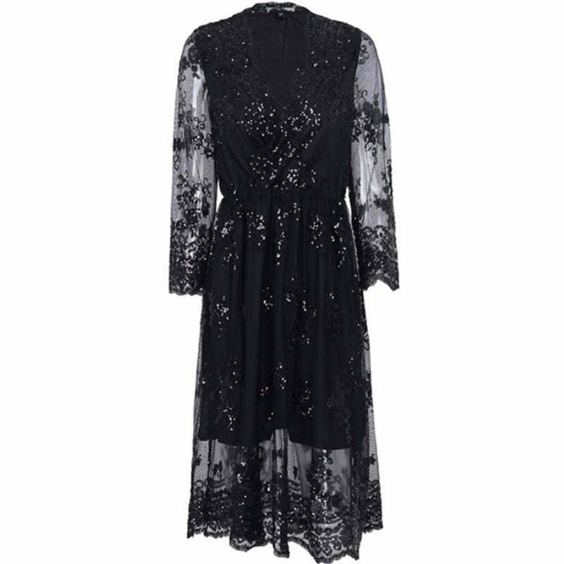 Y2K Sequin Dress - Retro 90s Fashion, Grunge, Party & Club Outfits for Women