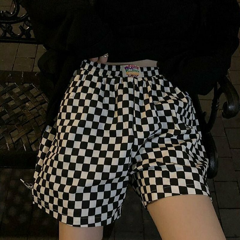 Y2K Skater Girl Plaid Shorts - 90s Grunge Summer Outfit, Retro Y2K Fashion Essentials