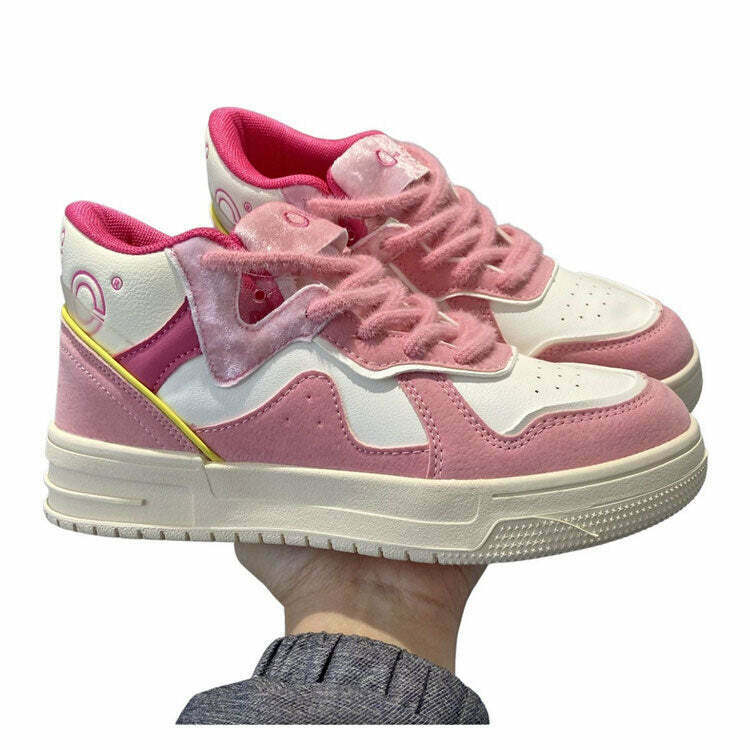 Y2K Skater Girl Sneakers - 90s Grunge, Retro, and Pastel Goth Aesthetic Shoes