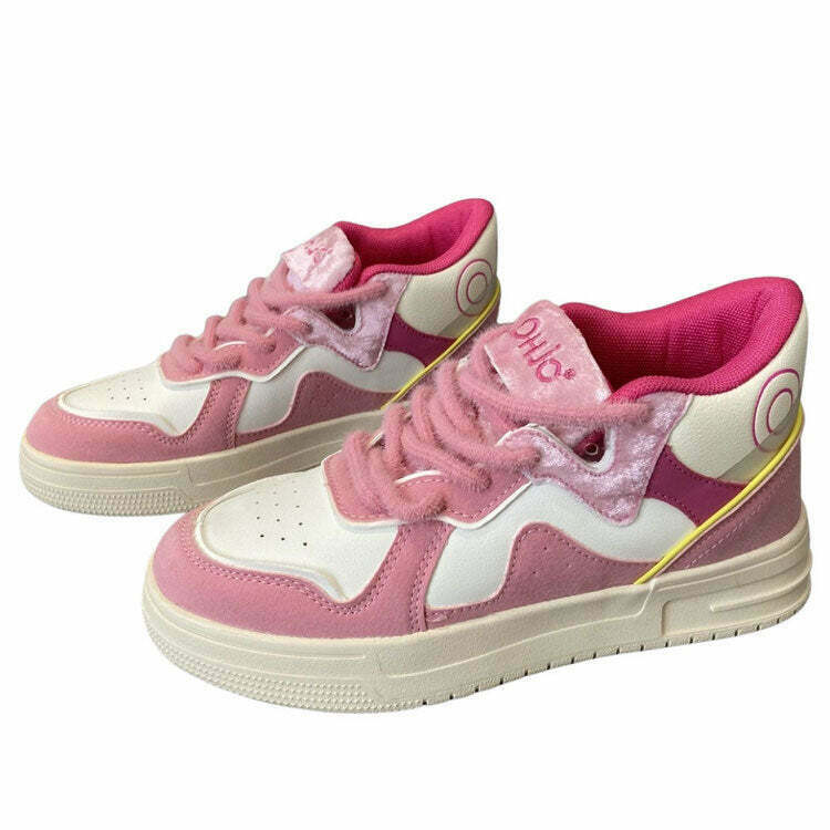 Y2K Skater Girl Sneakers - 90s Grunge, Retro, and Pastel Goth Aesthetic Shoes