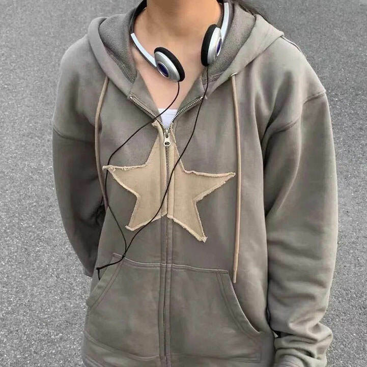 Y2K Skater Girl Star Hoodie - 90s Grunge, Retro, Summer, Party, and Club Outfits