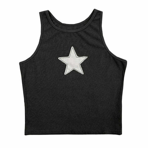 Y2K Skater Girl Star Tank Top - 90s Grunge, Retro Summer, Pastel Goth, Hip Hop