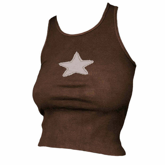 Y2K Skater Girl Star Tank Top - 90s Grunge, Retro Summer, Pastel Goth, Hip Hop