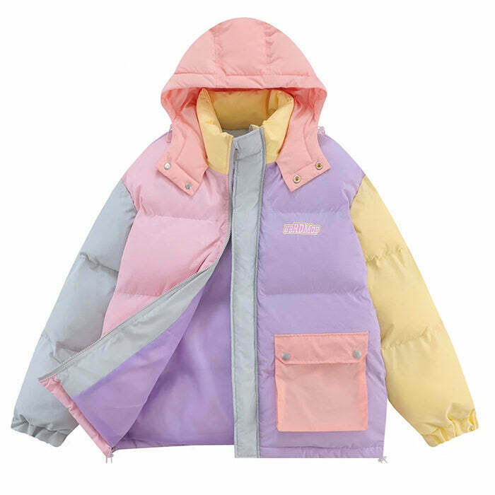 Y2K Soft Girl Aesthetic Pastel Jacket - 90s Grunge, Retro, Summer, Party, and Club