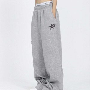 Y2K Star Jogger Sweatpants - Retro 90s Grunge, Summer Y2K Outfits, Pastel