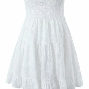 Y2K Strapless Lace Mini Dress - 90s Grunge, Retro Summer Party & Club Outfit