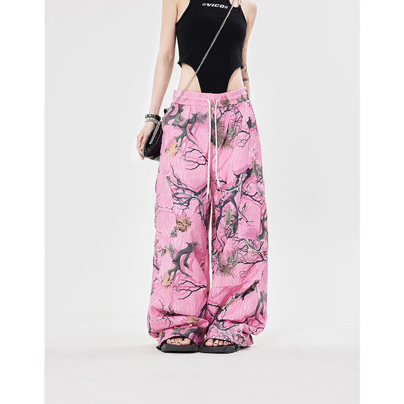 Y2K Streetwear High Waist Tie Dye Wide Leg Pants