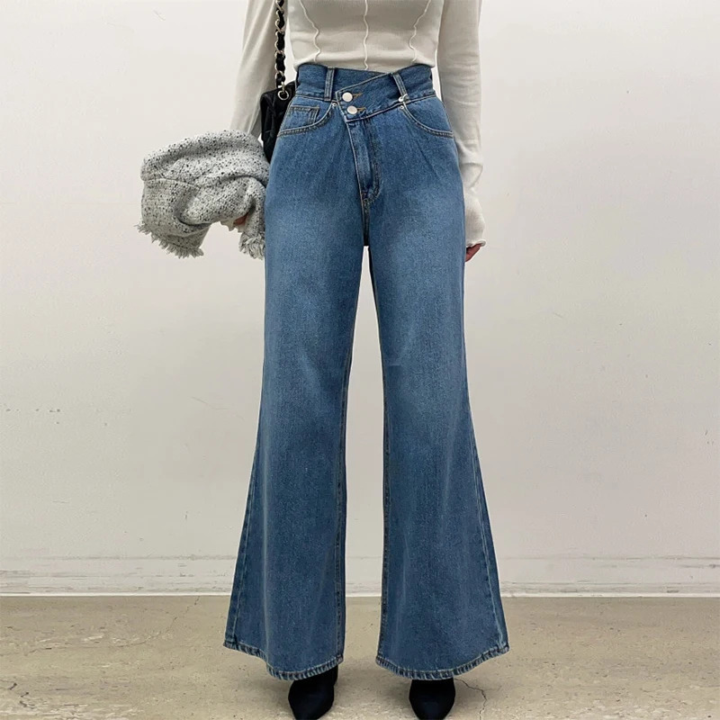 Y2K Streetwear High Waist Vintage Loose Jeans - Harajuku Style Wide Leg Denim Trouser