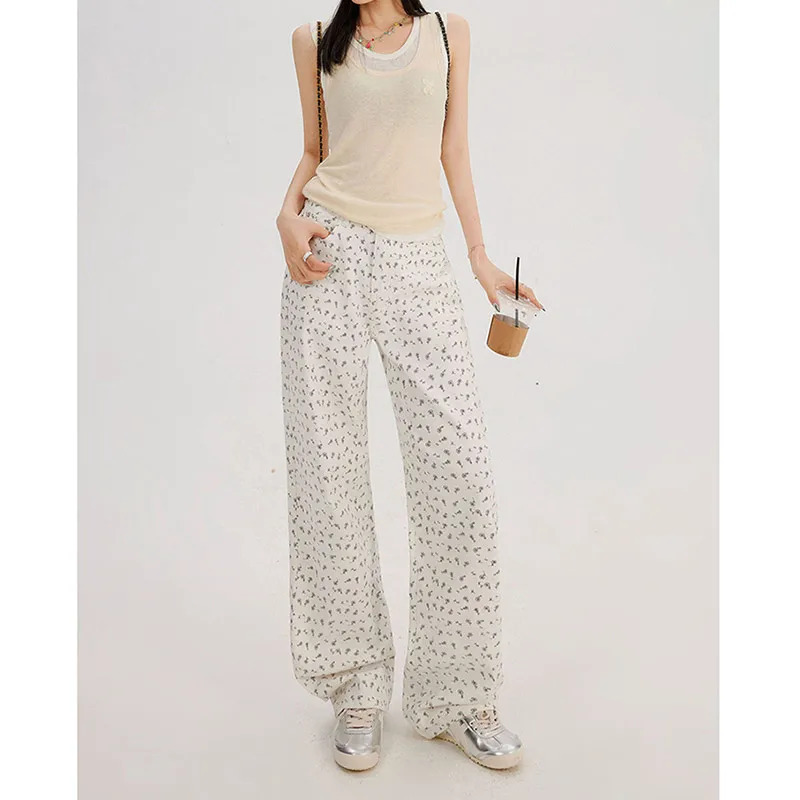 Y2K Streetwear White Cargo Pants - High Waist American Wide Leg Fashion Trousers