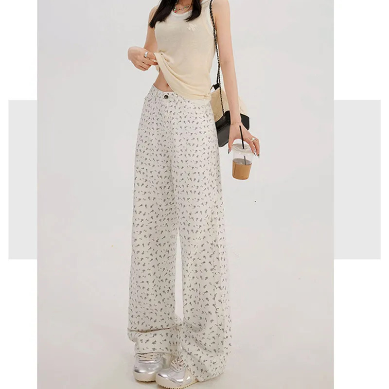 Y2K Streetwear White Cargo Pants - High Waist American Wide Leg Fashion Trousers