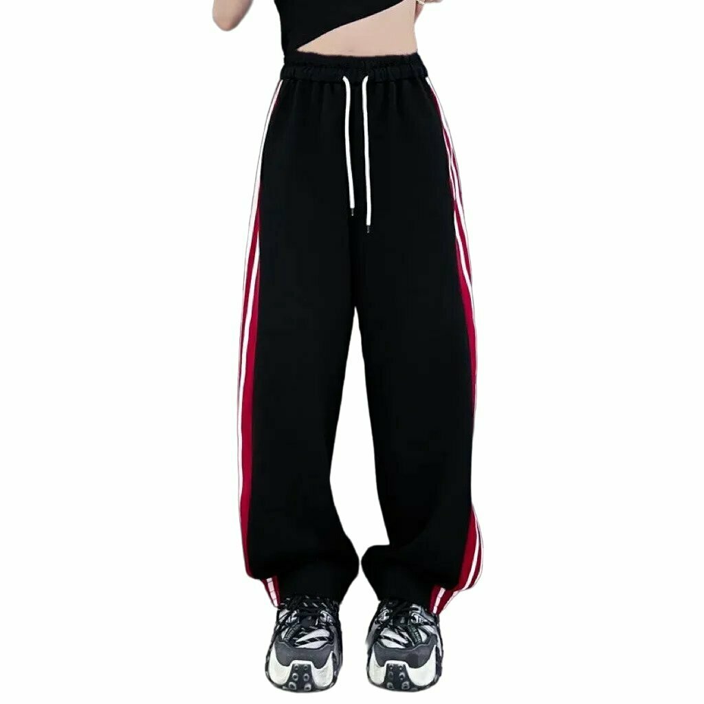 Y2K Striped Baggy Joggers - Retro 90s Grunge Summer Outfit, Y2K Club & Party