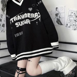 Y2K Striped Grunge Hoodie - Retro 90s Fashion, Y2K Summer Outfits, and Gothic Y