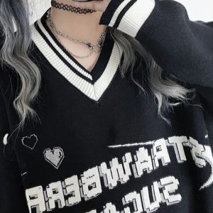 Y2K Striped Grunge Hoodie - Retro 90s Fashion, Y2K Summer Outfits, and Gothic Y