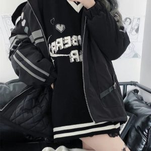 Y2K Striped Grunge Hoodie - Retro 90s Fashion, Y2K Summer Outfits, and Gothic Y