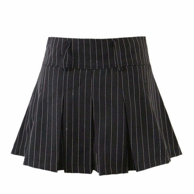 Y2K Striped Pleated Skirt - 90s Grunge, Retro Summer Outfit, Baby Tees, and